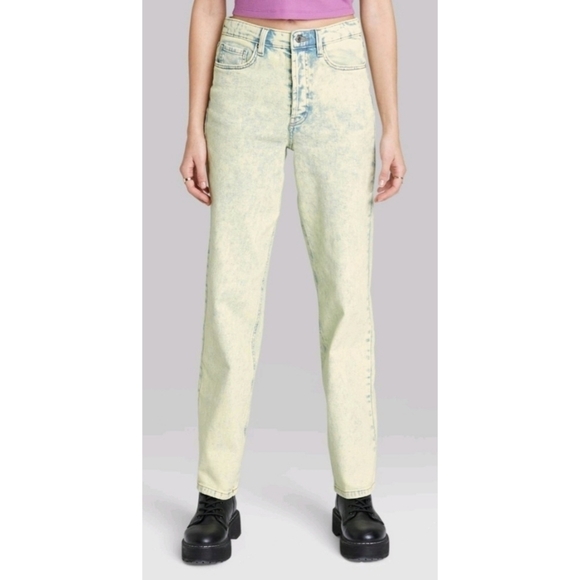 Wild Fable Super High Rise Acid Over-Dye Straight Jeans - Picture 2 of 14